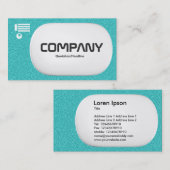 Carte De Visite Lozenge 3d - Cyan Embossed Texture (Devant / Derrière)