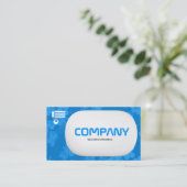 Carte De Visite Lozenge 3d - Fleurs - Bleu (Debout devant)