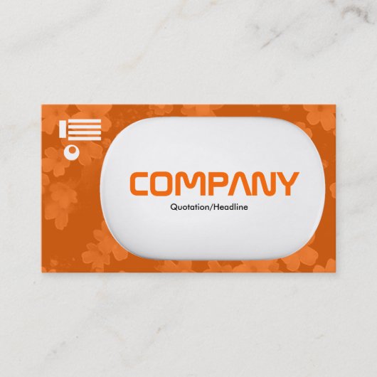 Carte De Visite Lozenge 3d - Fleurs - Orange (Devant)