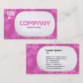 Carte De Visite Lozenge 3d - Fleurs - Rose (Devant / Derrière)