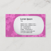 Carte De Visite Lozenge 3d - Fleurs - Rose (Dos)