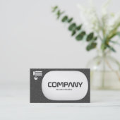 Carte De Visite Lozenge 3d - Gris foncé texturé (Debout devant)