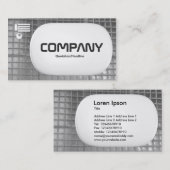 Carte De Visite Lozenge 3d - Mur de verre noir et blanc (Devant / Derrière)