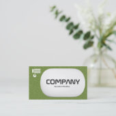 Carte De Visite Lozenge 3d - Texture verte incorporée (Debout devant)