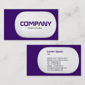 Carte De Visite Lozenge 3d - Violet foncé (Devant / Derrière)