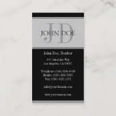 Carte De Visite Lt résidentiel Grey de rayure d'agent immobilier (Dos)