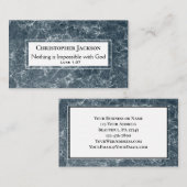 Carte De Visite Luc 1:37 Verse de la Bible, Marbre noir (Devant / Derrière)