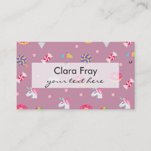 Carte De Visite lucettes roses mignonnes de fleurs de sucreries de