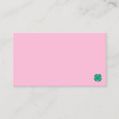 Carte de visite Lucky 4 Leaf Irish Clover rose cla (Devant)