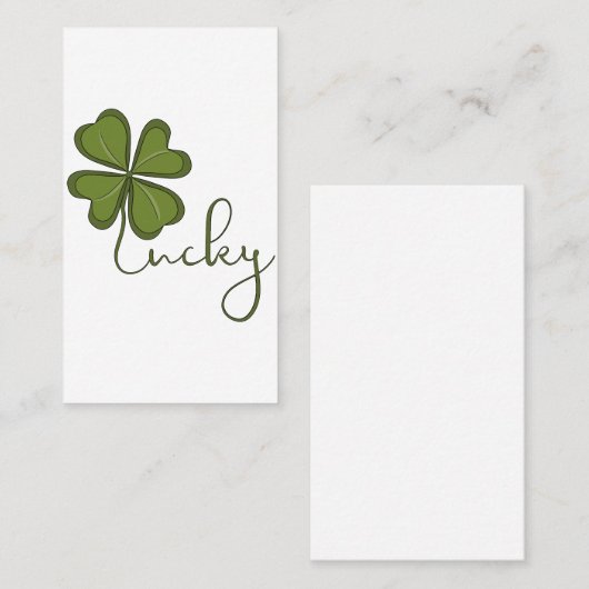 Carte De Visite Lucky Four Leaf Clover (Devant / Derrière)