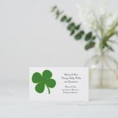 Carte De Visite Lucky Green Shamrock (Debout devant)