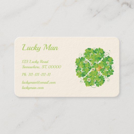 Carte De Visite Lucky Man | Clocher de pièce d'or (Devant)