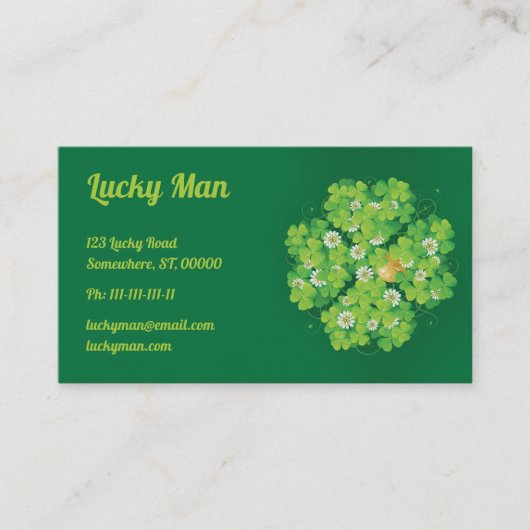 Carte De Visite Lucky Man | Clover d'or (Devant)