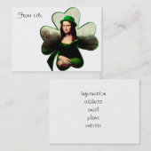 Carte De Visite Lucky Mona Lisa Shamrock de la Saint Patrick (Devant / Derrière)