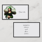 Carte De Visite Lucky Mona Lisa St. Patrick's Day (Devant / Derrière)