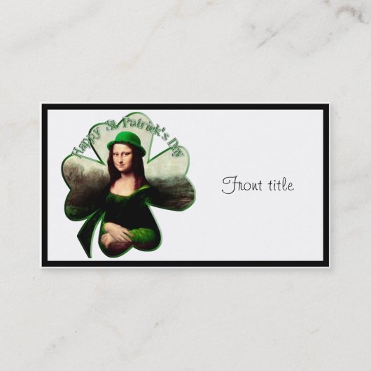 Carte De Visite Lucky Mona Lisa St. Patrick's Day (Devant)