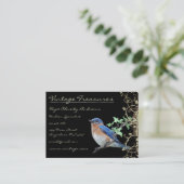 Carte De Visite Lucky Vintage Bluebird Swirl Design (Debout devant)