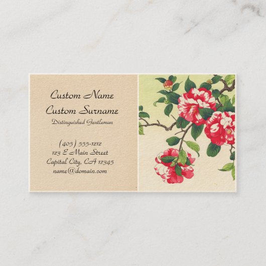 Carte De Visite L'ukiyo-e de Camelia Nishimura Hodo fleurit l'art (Devant)