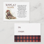 Carte De Visite Lumberjack Baby shower Petit Ours Affichage Douche (Devant / Derrière)