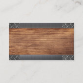 Carte De Visite Lumière brossée métallique | Plaqué diamant | Bois (Dos)