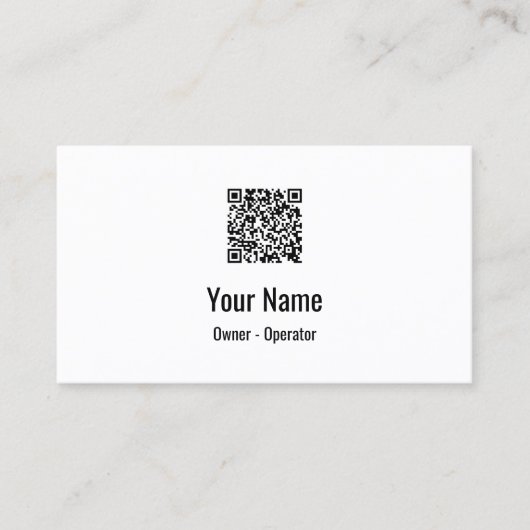 Carte De Visite Lumière de code QR simple personnalisable (Devant)