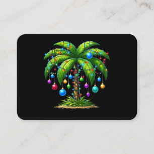 Carte De Visite Lumière de palmier de Noël Hawaïen Tropical Nouvel
