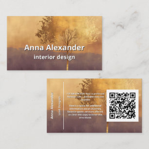 Carte De Visite Lumière Debout Conception minimale d'arbre