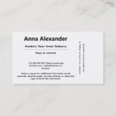 Carte De Visite Lumière Debout | Conception minimale d'arbre (Dos)