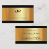 Carte De Visite Lumière dorée sur le luxe sophistiqué moderne (Devant / Derrière)