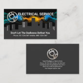 Carte De Visite Lumière Électrique Nuage Sur Le Bâtiment Silhouett (Devant / Derrière)