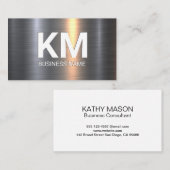 Carte De Visite Lumière en aluminium métallique | Finition industr (Devant / Derrière)