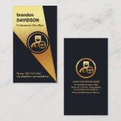 Carte De Visite Lumière En Or Étincelante Sur Chauffeur (Devant / Derrière)