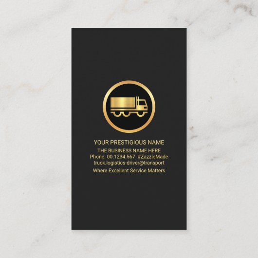 Carte De Visite Lumière En Or Étincelante Sur Semi-Camion (Dos)