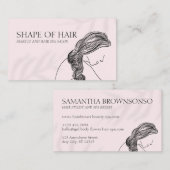 Carte De Visite Lumière féminine : Coiffeuse pour corps de femme r (Devant / Derrière)