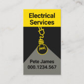 Carte De Visite Lumière flash créative à bulle jaune (Devant)