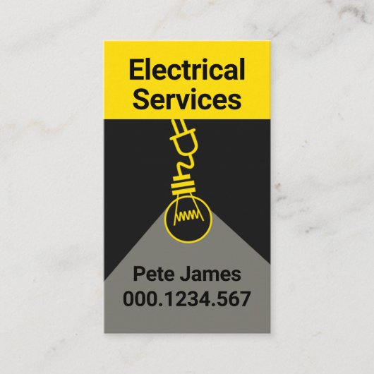 Carte De Visite Lumière flash créative à bulle jaune (Devant)