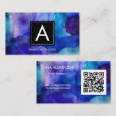 Carte De Visite Lumière fluide | Aquarelle abstraite (Devant / Derrière)