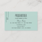 Carte De Visite Lumière foncée moderne Turquoise avec Monogram Pro (Dos)