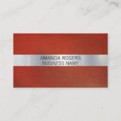 Carte De Visite Lumière métallique | Arrière - plan en cuir (Devant)