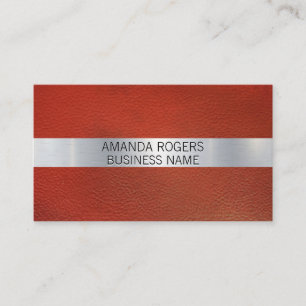 Carte De Visite Lumière métallique   Arrière - plan en cuir