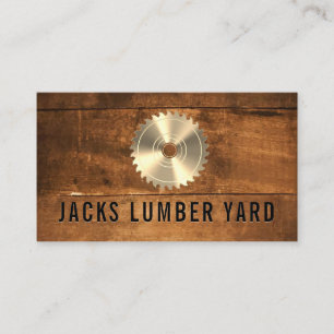 Carte De Visite Lumière métallique en or scie   Panneau de bois