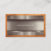 Carte De Visite Lumière métallique | Grain de bois (Dos)