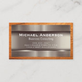 Carte De Visite Lumière métallique | Grain de bois (Devant)