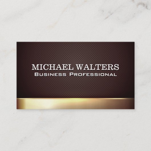 Carte De Visite Lumière métallique or | Maillage perforé (Devant)