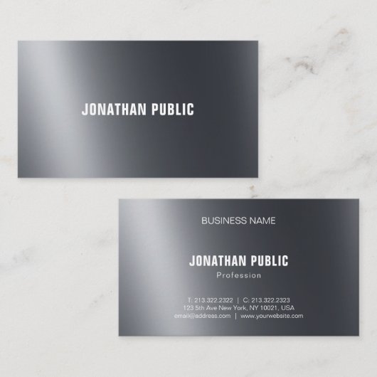 Carte De Visite Lumière Moderne Et Ombre Noir Élégant Cool Plaque (Devant / Derrière)