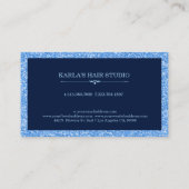 Carte De Visite Lumière moderne Parties scintillant bleu ciel Text (Dos)