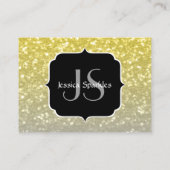 Carte De Visite Lumière or argent gris ombre faux brillant Monogra (Dos)