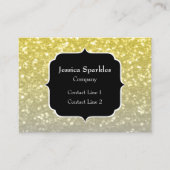 Carte De Visite Lumière or argent gris ombre faux brillant Monogra (Devant)