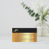 Carte De Visite Lumière Or Et Ombre Professionnel Simple Élégant (Debout devant)