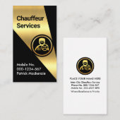 Carte De Visite Lumière Or Sur Le Chauffeur (Devant / Derrière)
